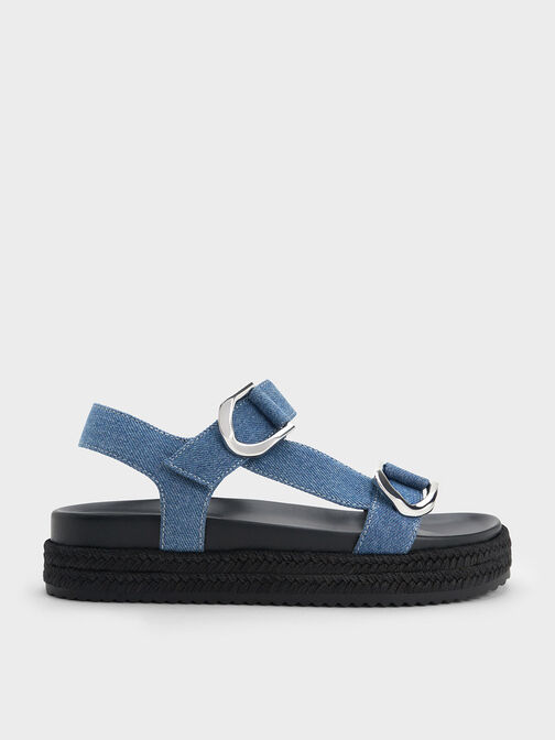 Gabine Denim Espadrille Sandals, Blue, hi-res