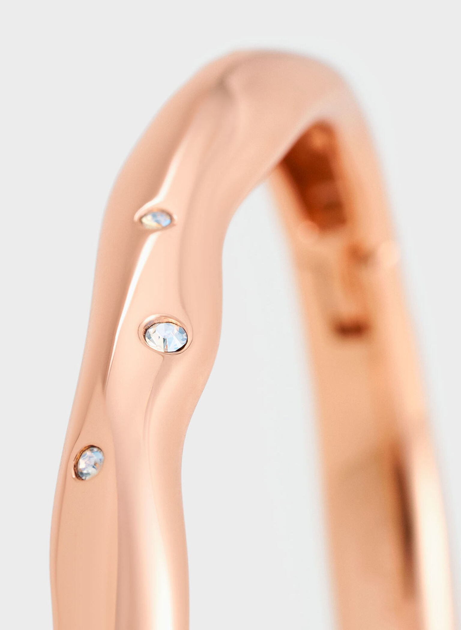 Ottilie Crystal Sculptural Bangle, Rose Gold, hi-res