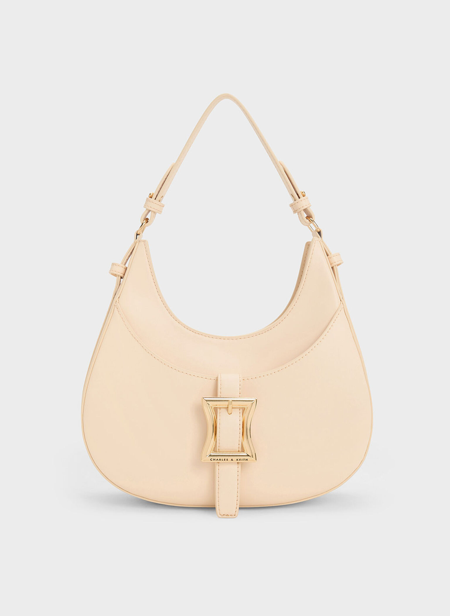 Xanthe Hobo Bag, Beige, hi-res