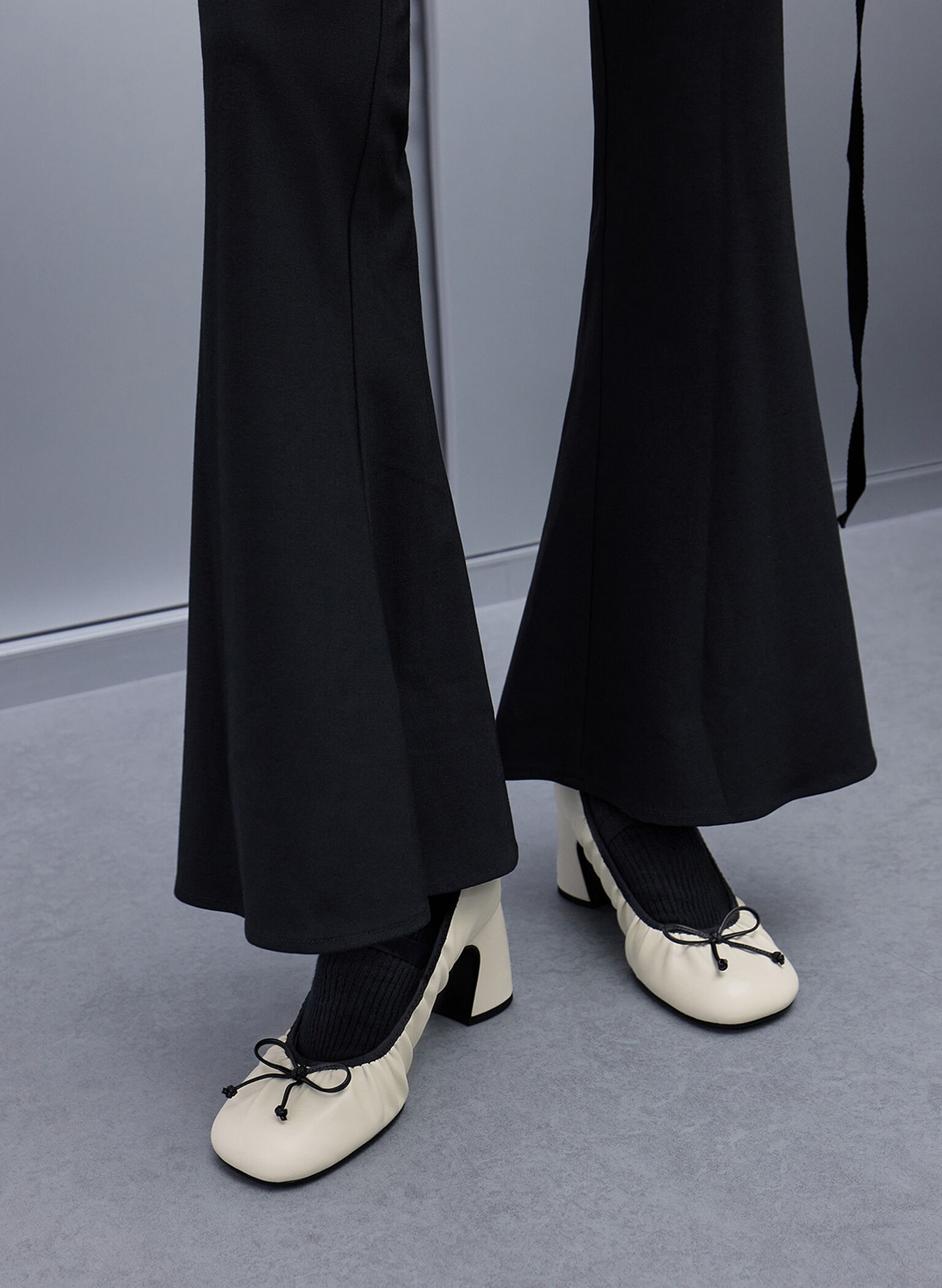Mino Ruched Mary Jane Pumps, Chalk, hi-res