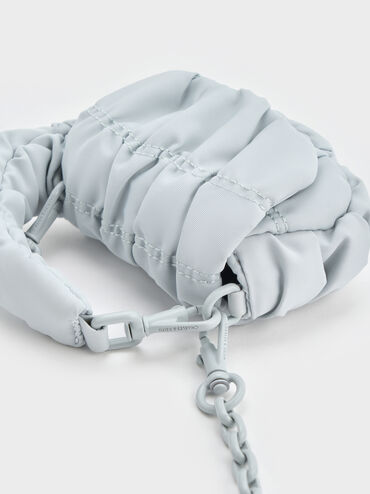 Klio Nylon Ruched Micro Bag Charm, Sea Salt Blue, hi-res