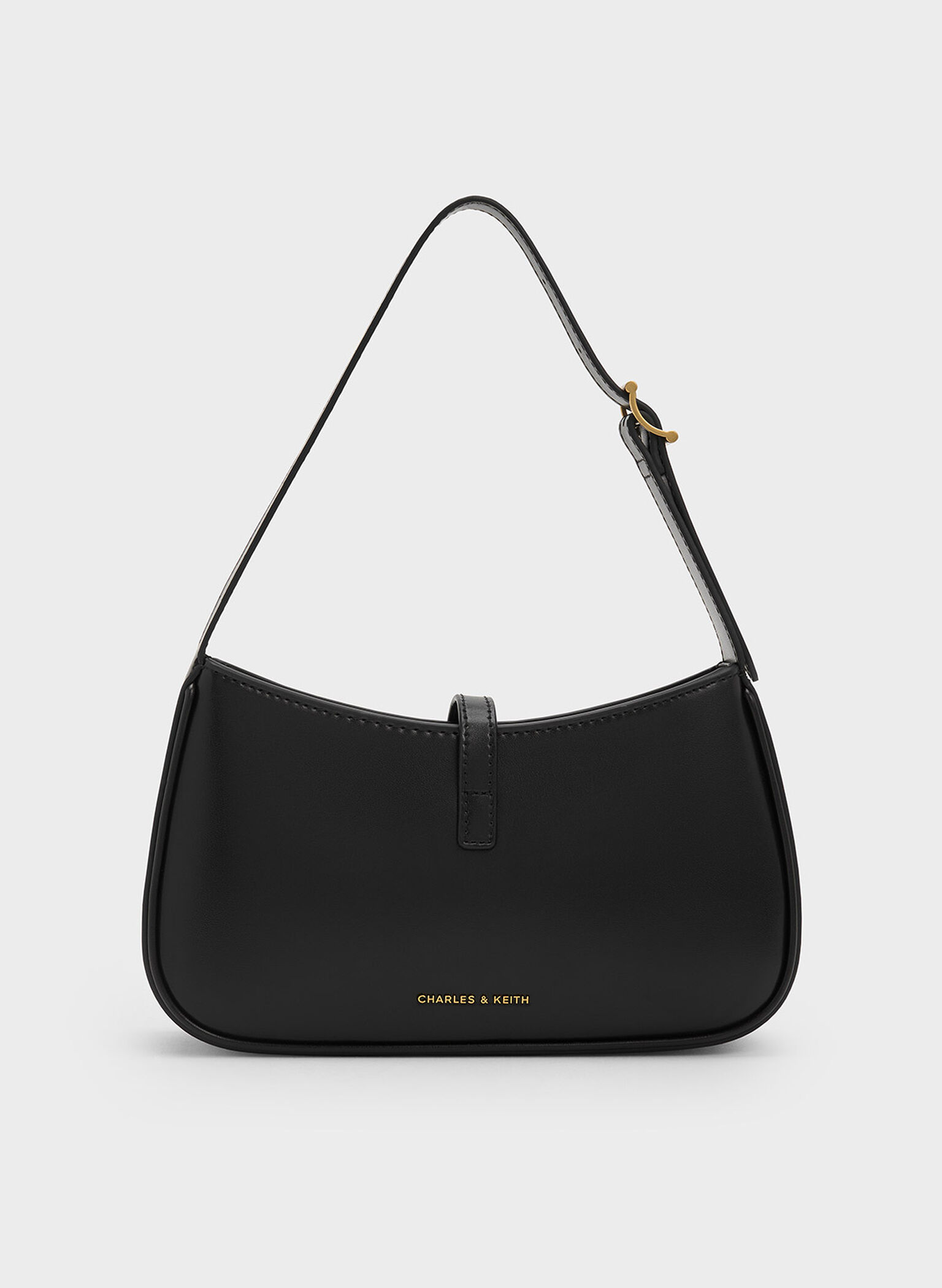 Cesia Metallic Accent Shoulder Bag, Black, hi-res