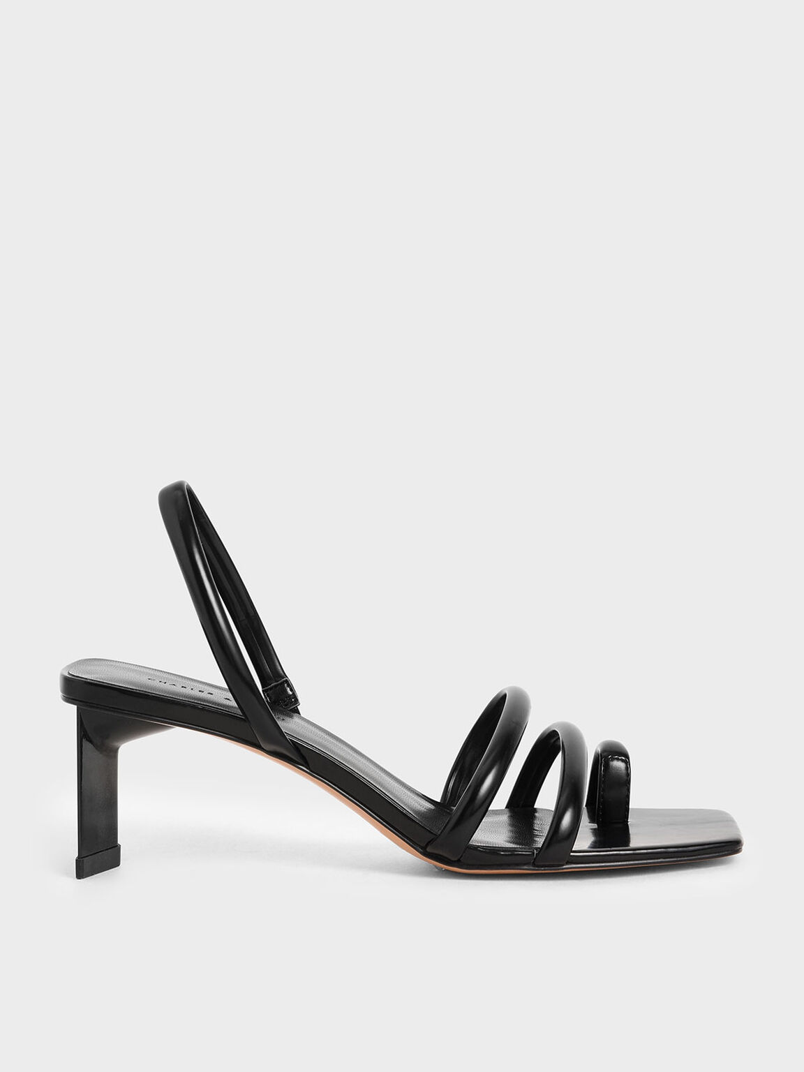 black toe loop heels