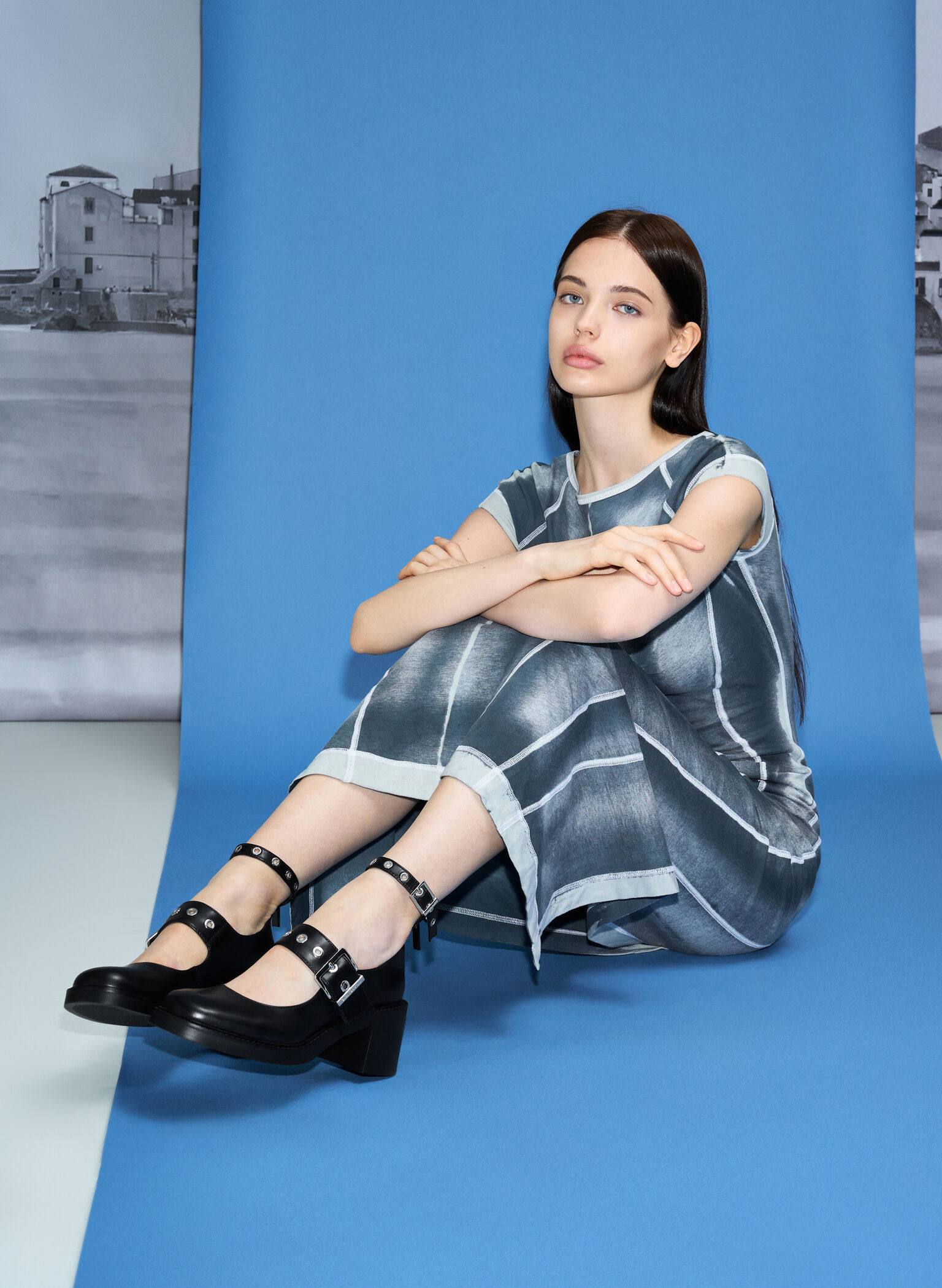 Grommet-Strap Mary Jane Pumps, Black, hi-res