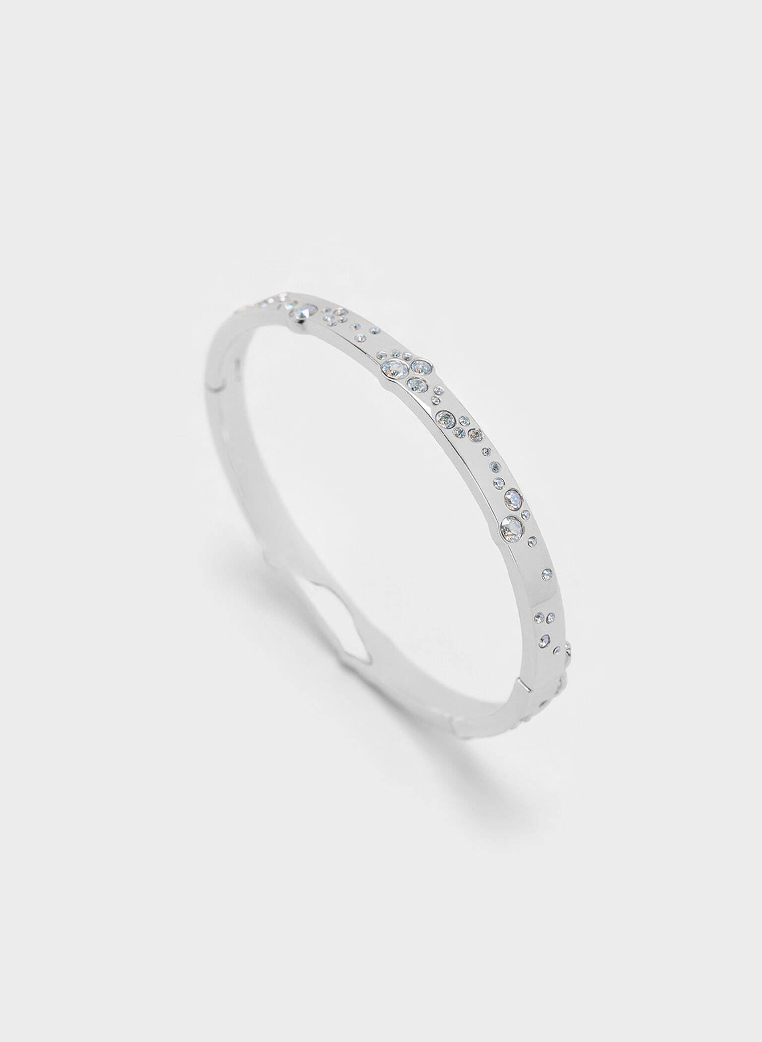 Reverie Crystal Bangle, Silver, hi-res