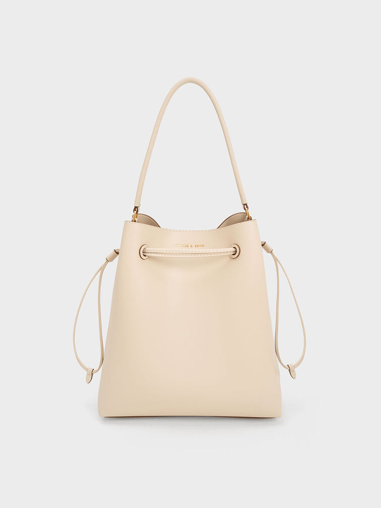 Bellamy Drawstring Hobo Bag, Beige, hi-res
