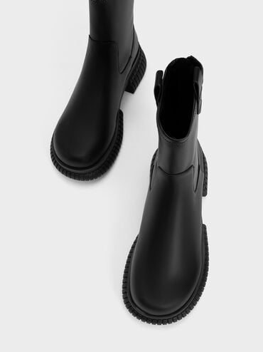 Elise Cowboy Platform Ankle Boots, Black, hi-res