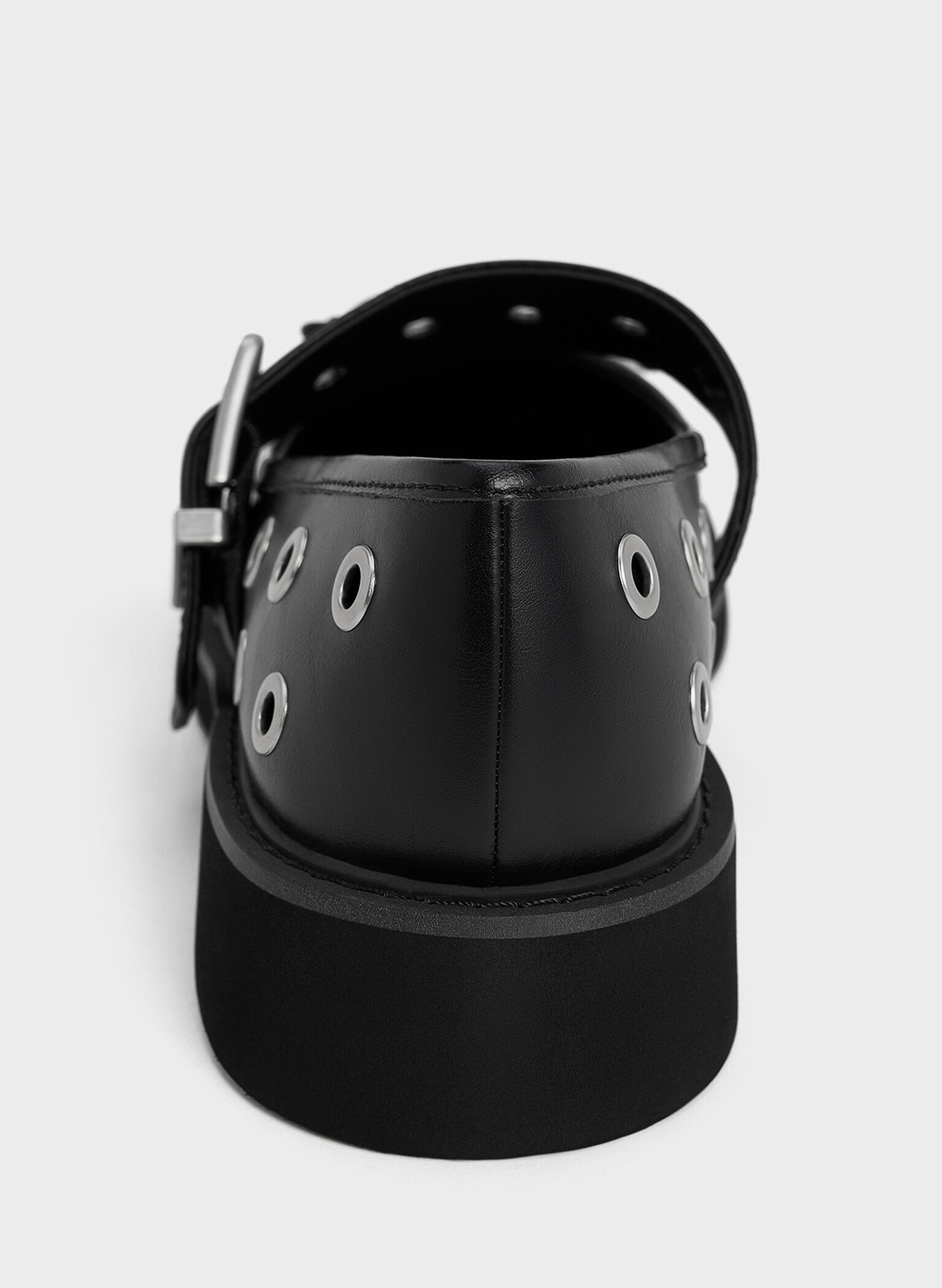 Grommet Buckled Mary Janes, Black, hi-res