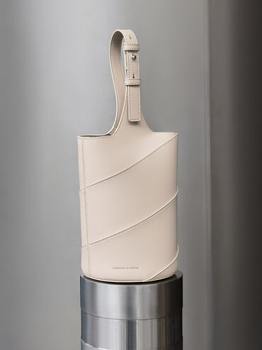 Trin Cylindrical Bucket Bag, Oat, hi-res