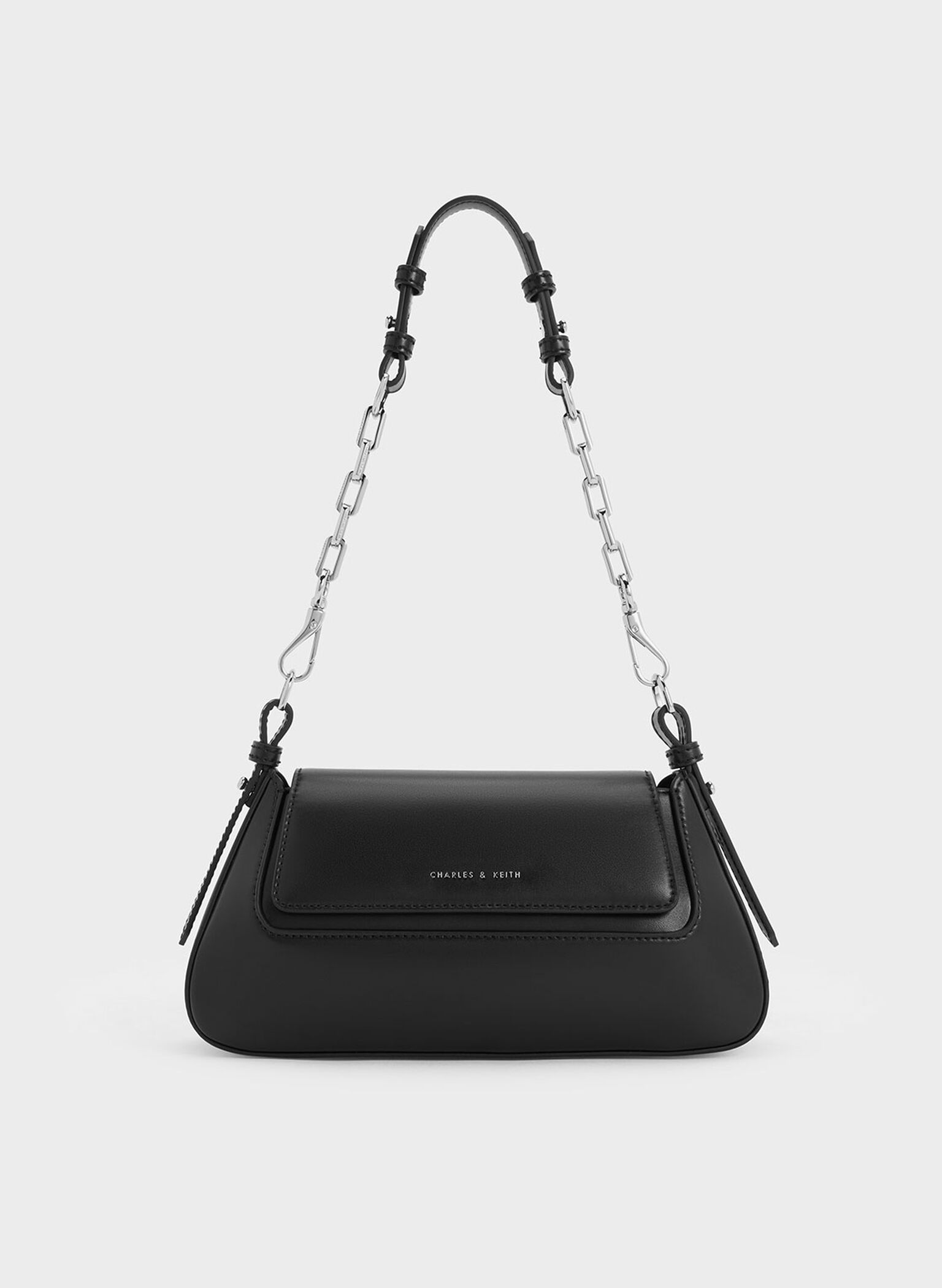 Olivia Trapeze Shoulder Bag, Noir, hi-res
