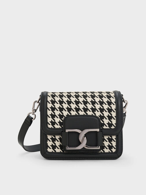 Gabine Houndstooth Leather Crossbody Bag, Multi, hi-res