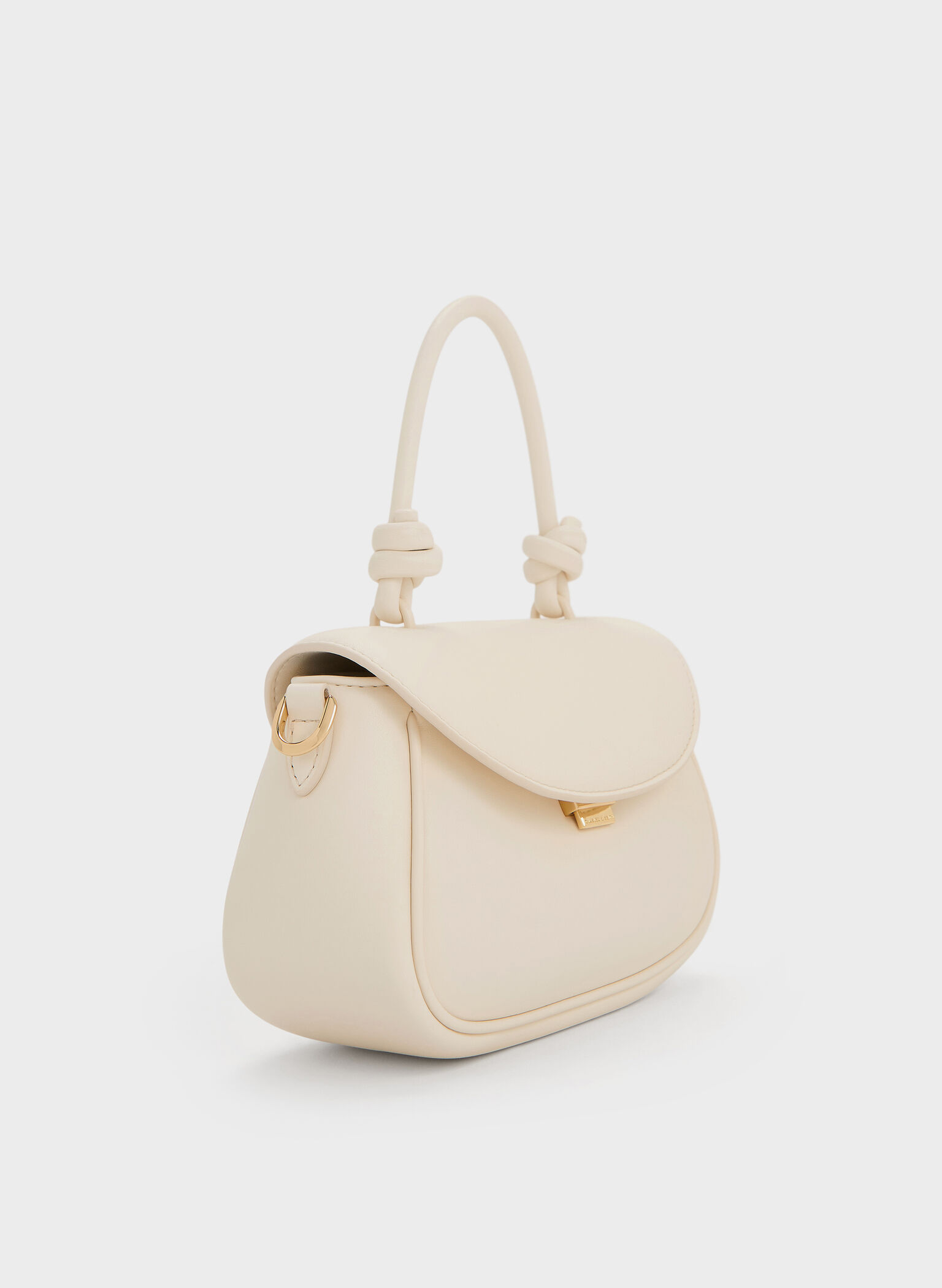 Sammie Knotted-Handle Front-Flap Bag, Cream, hi-res