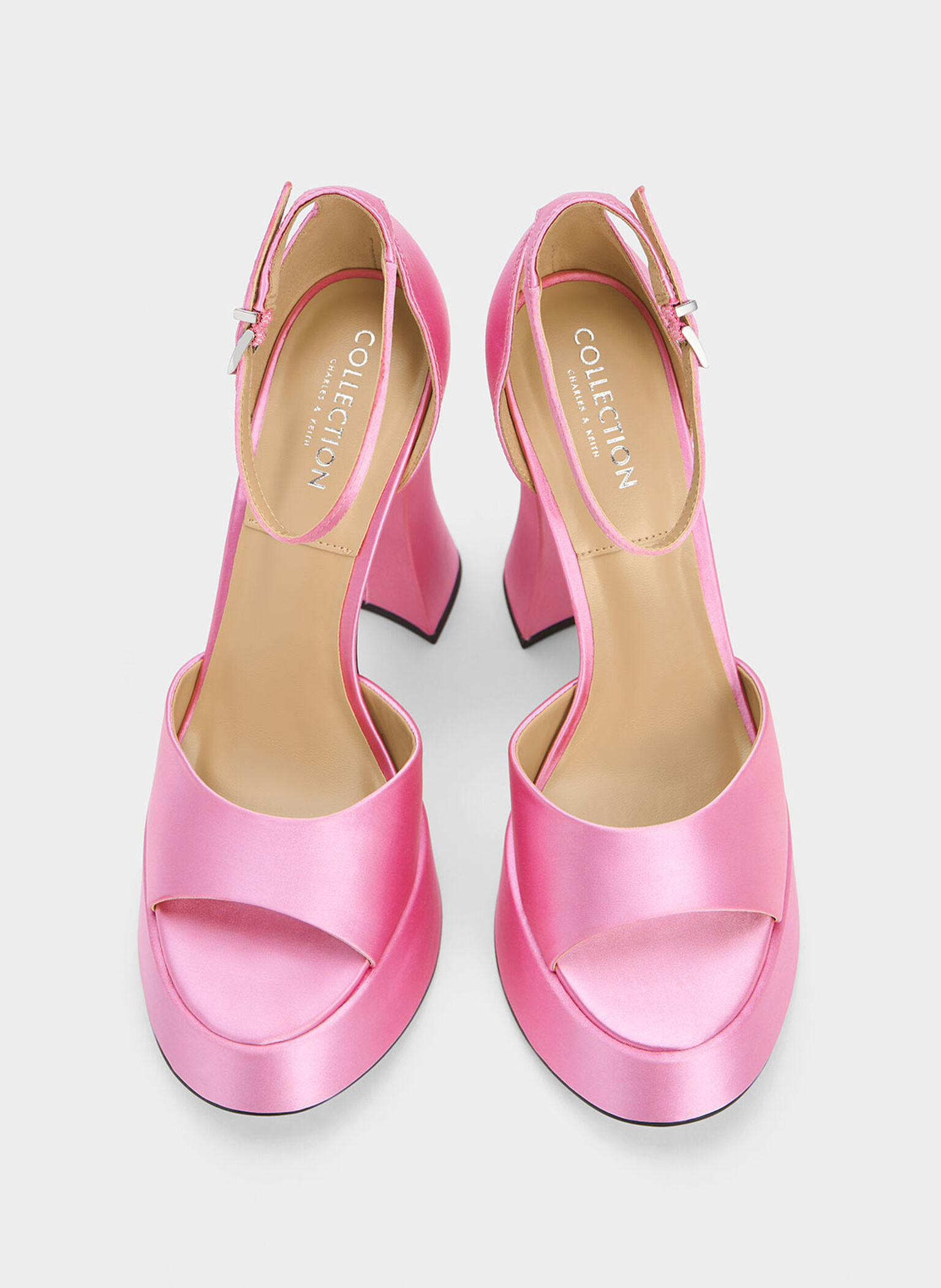 Michelle Recycled Polyester Platform Sandals, Pink, hi-res