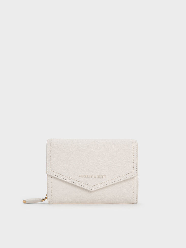 Stitch Trim Envelope Wallet, Cream, hi-res