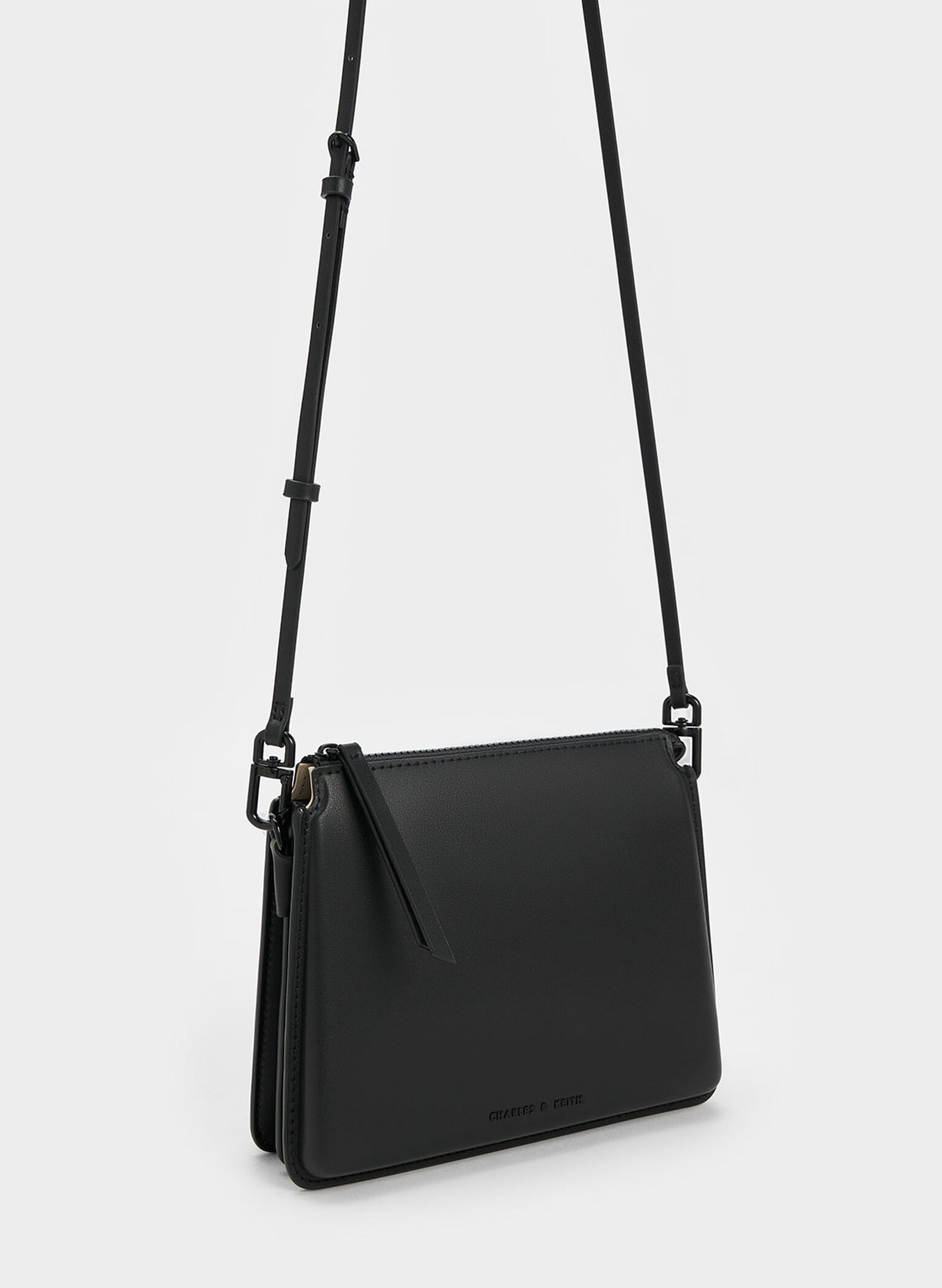Camelia Trapeze Crossbody Bag, Black, hi-res