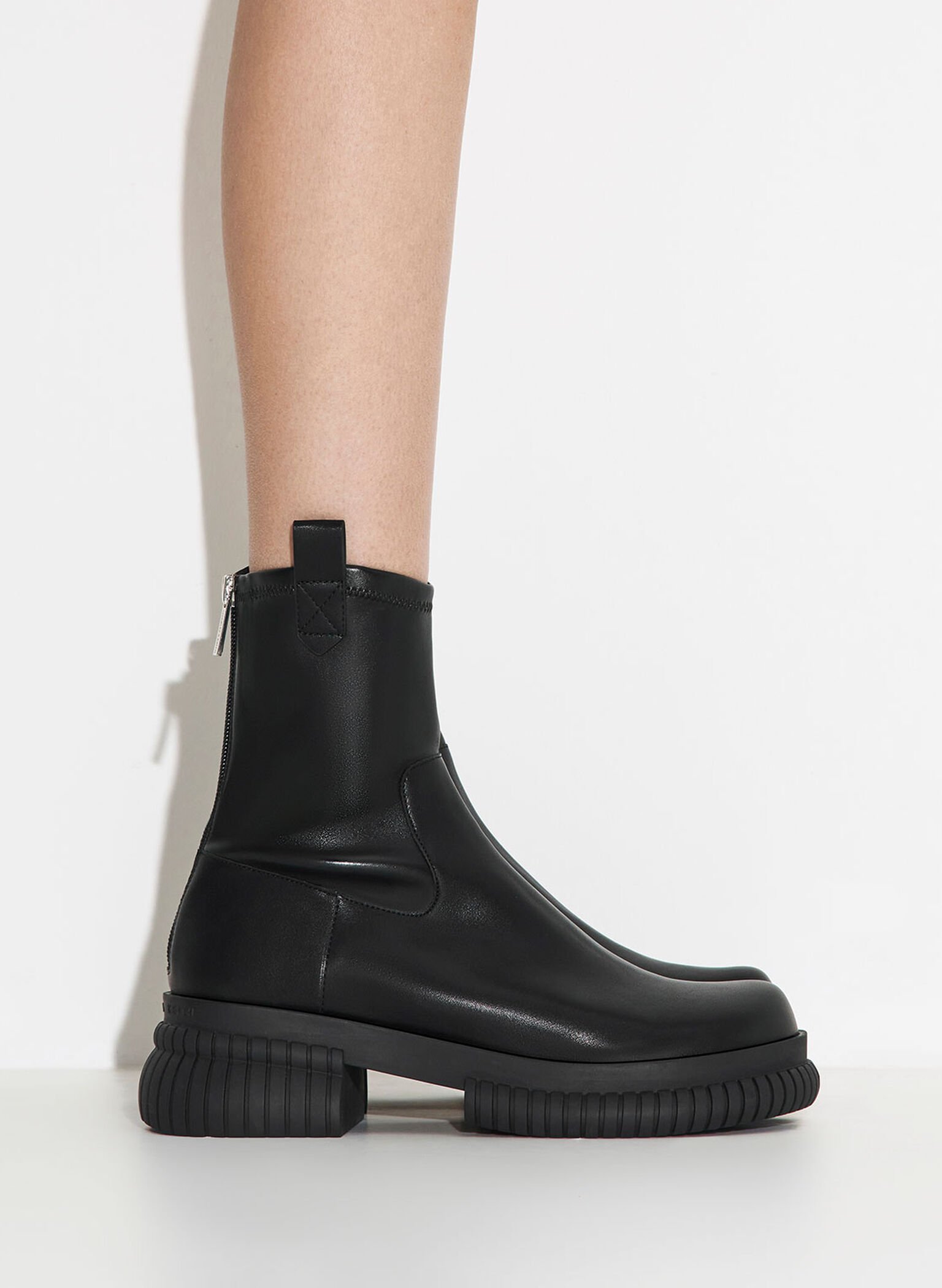 Elise Cowboy Platform Ankle Boots, Black, hi-res