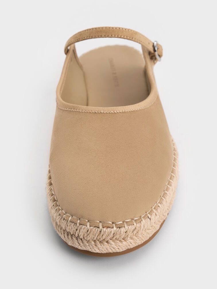 Faux Suede Slip-On Mary Jane Espadrilles, Sand, hi-res