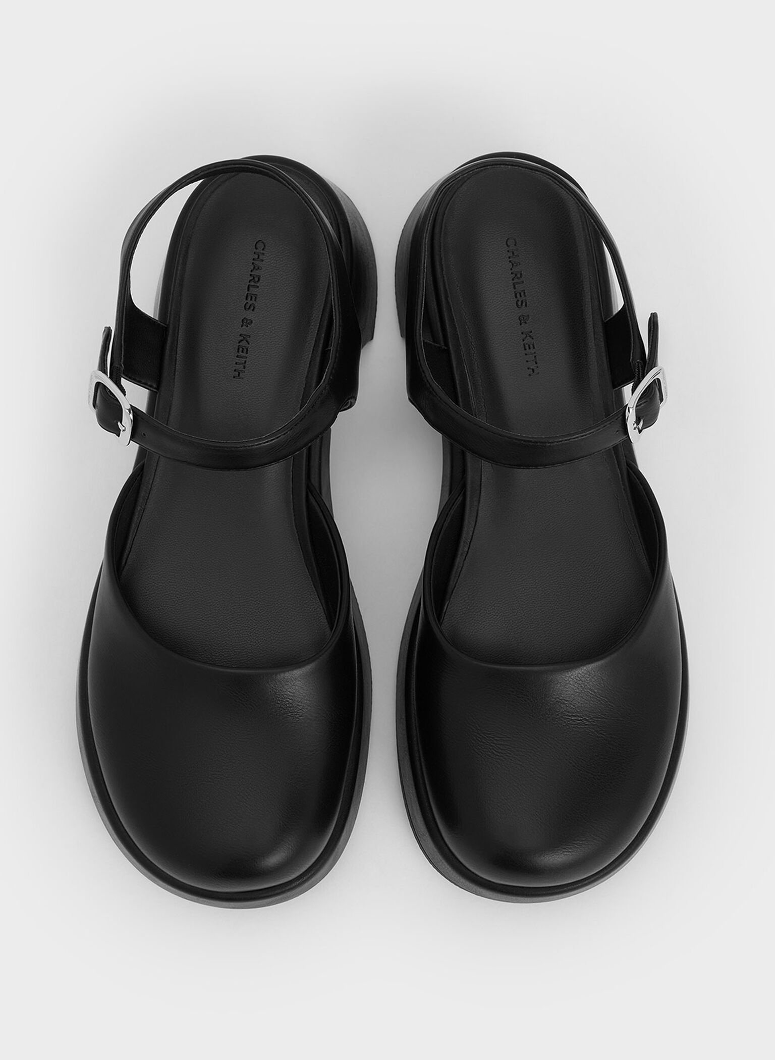 Nerina Ankle-Strap Platform Flats, Black, hi-res