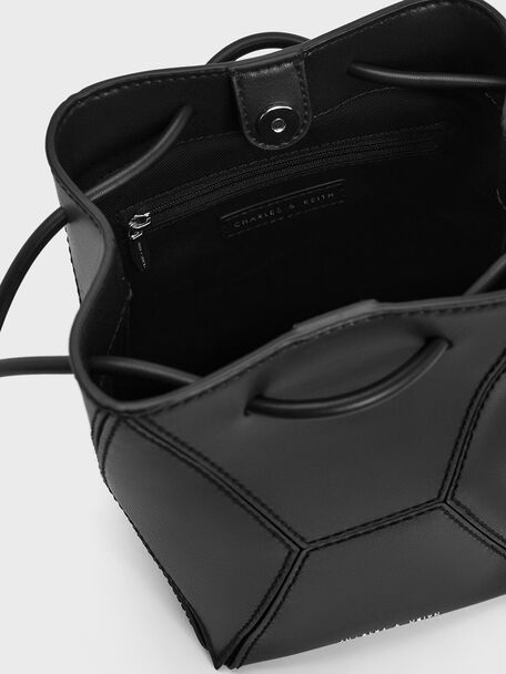 Nasrin Panelled Bucket Bag, Noir, hi-res