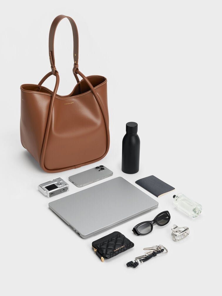 Lyla Tubular Slouchy Tote Bag, Chocolate, hi-res