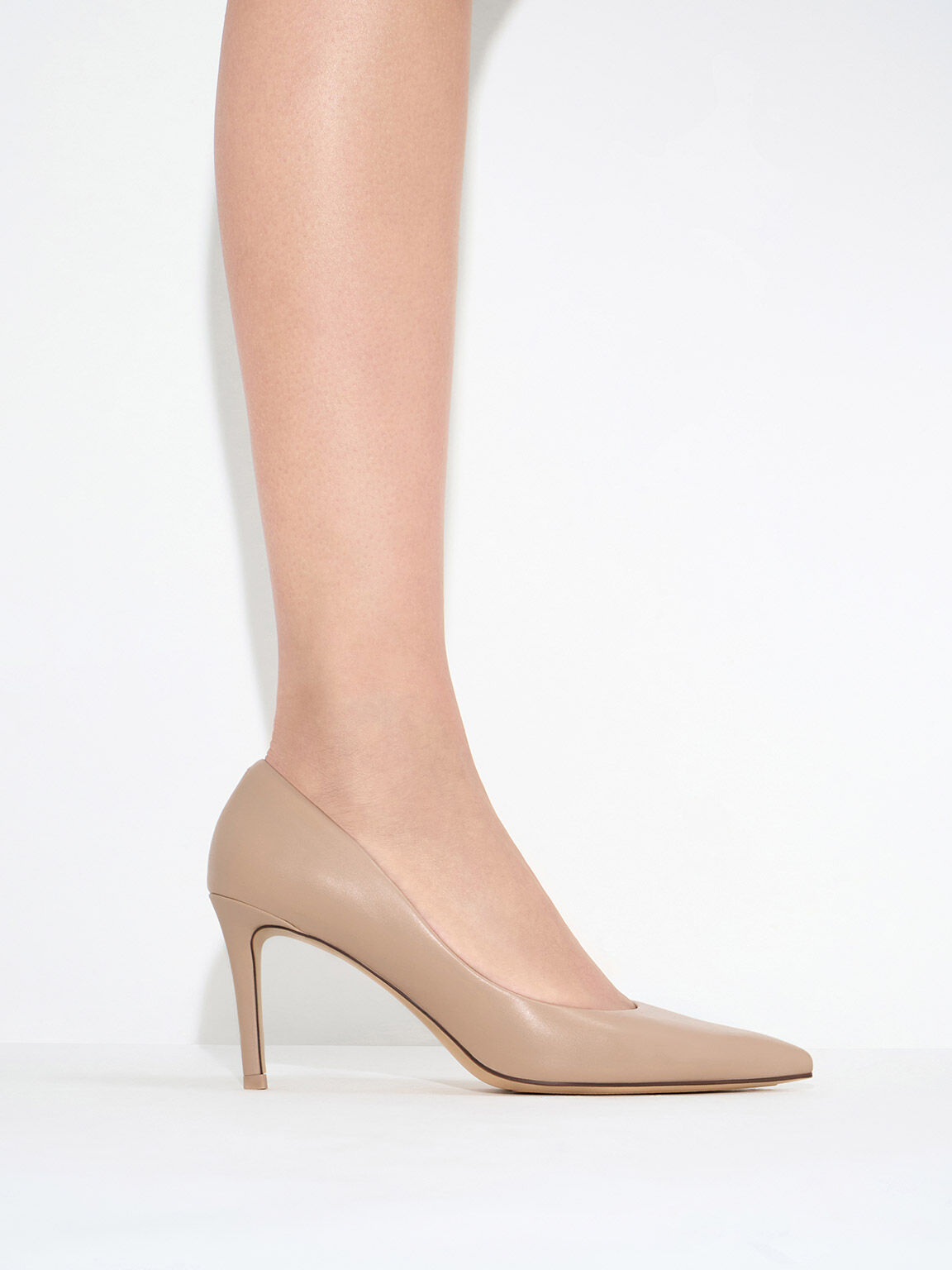 Nude pumps thick heel best sale