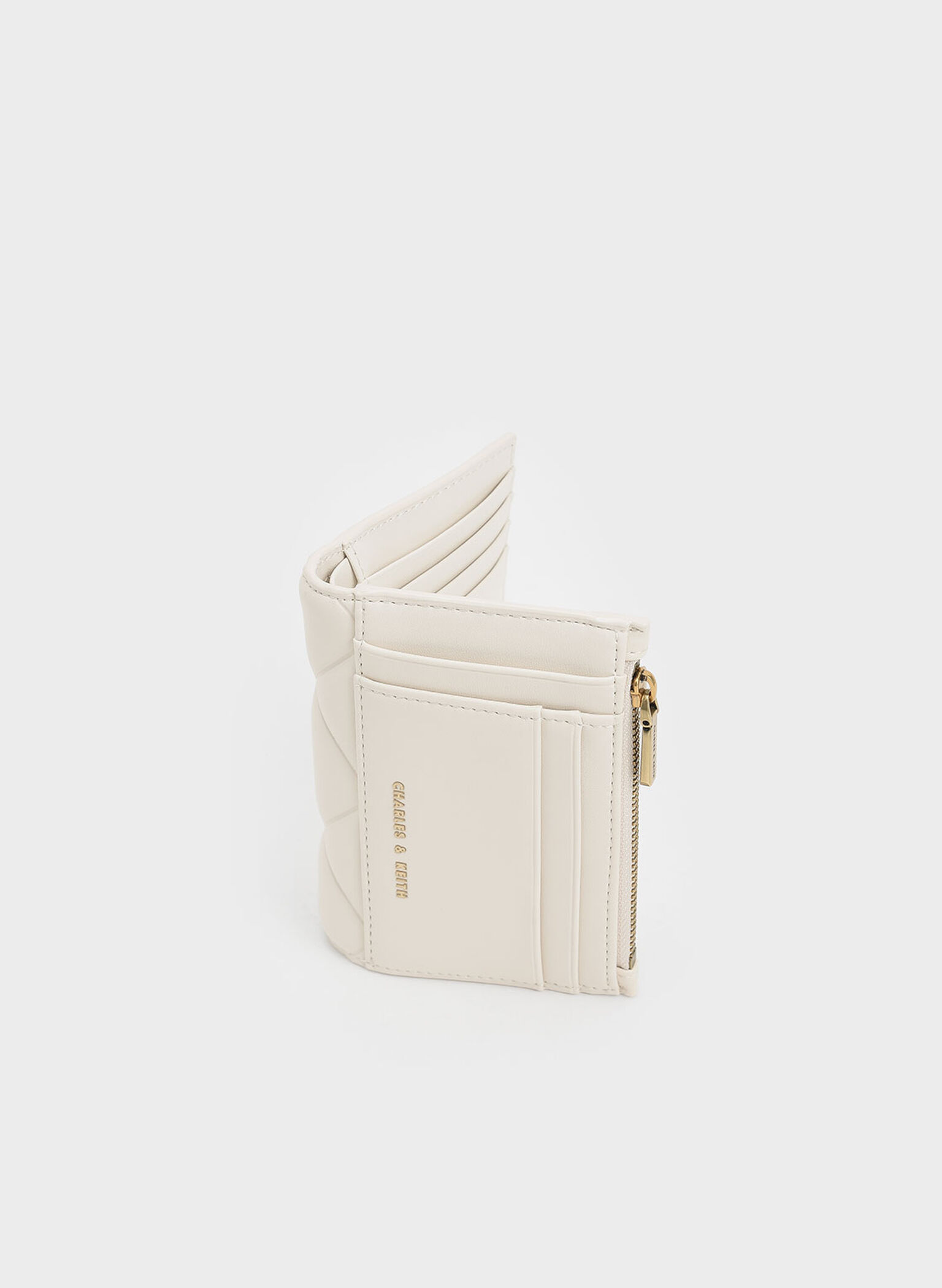 Gemma Quilted Card Holder, Cream, hi-res
