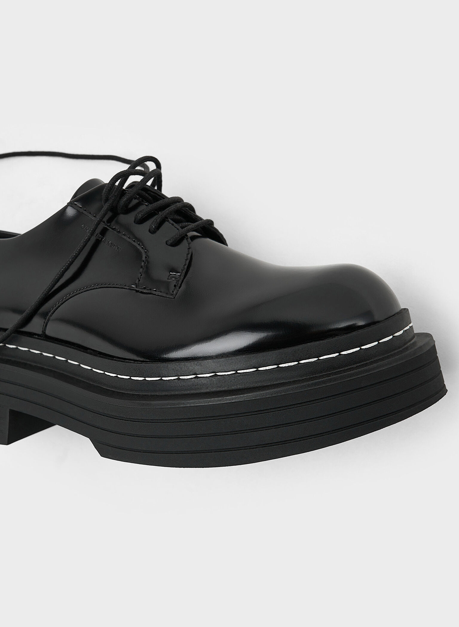 Lace-Up Platform Derbys, Black Box, hi-res