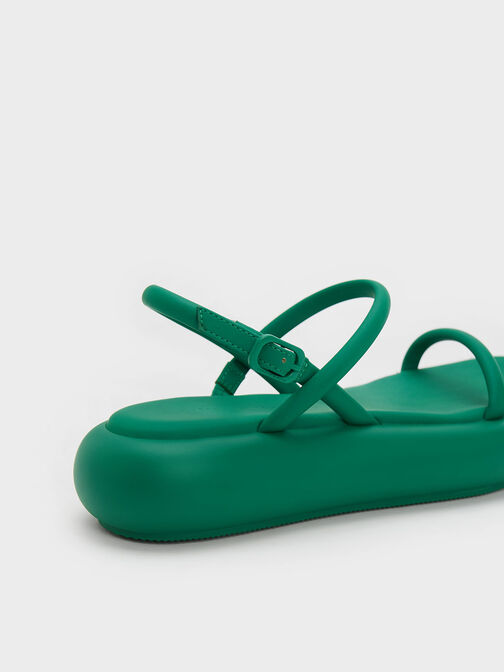 Keiko Padded Flatform Sandals, Green, hi-res