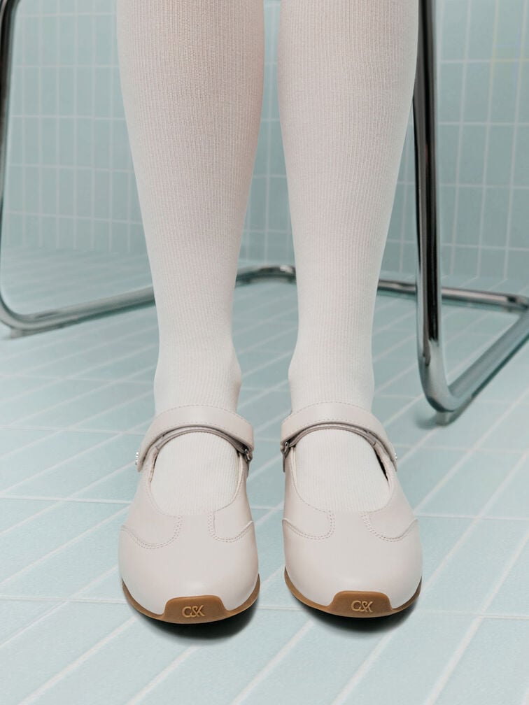 Jace Leather Mary Janes, Chalk, hi-res