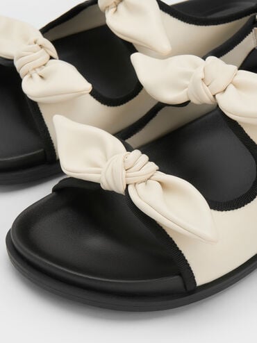 Knotted-Bow Double-Strap Slingback Sandals, Chalk, hi-res