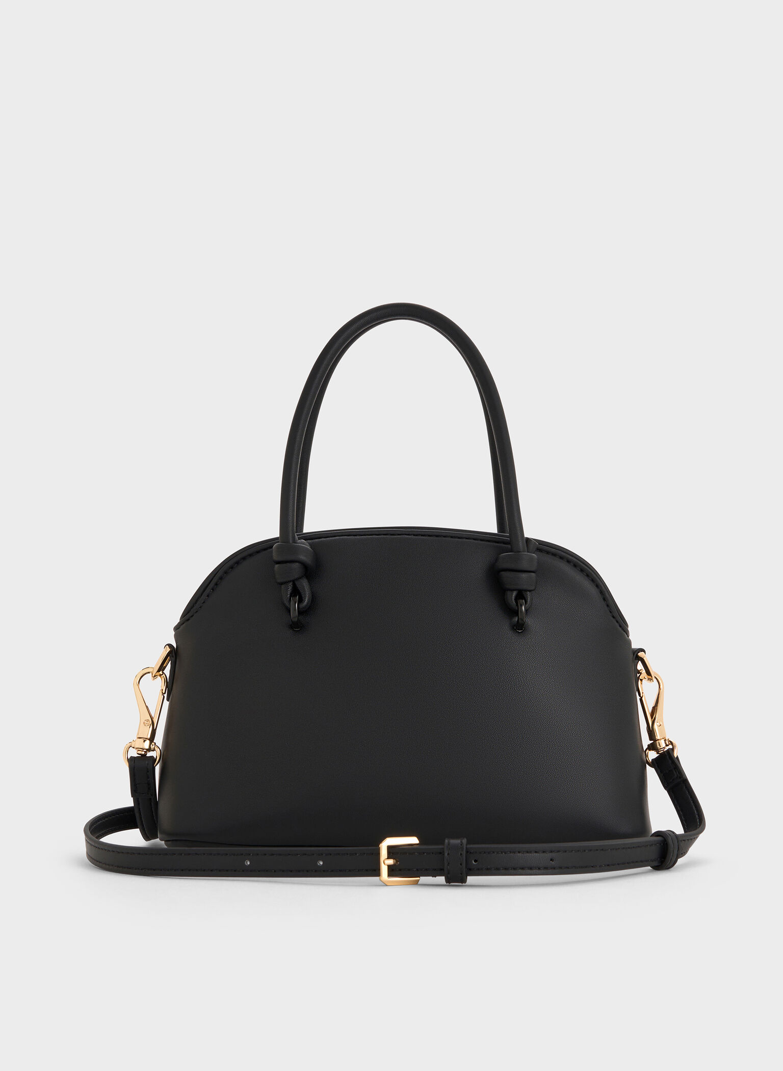 Sammie Knotted-Handle Bowling Bag, Black, hi-res