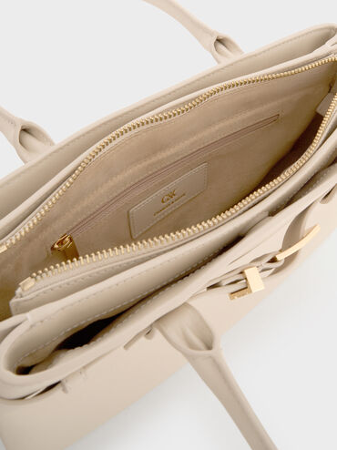 Jody Leather Belted Shoulder Bag, Antique Chalk, hi-res