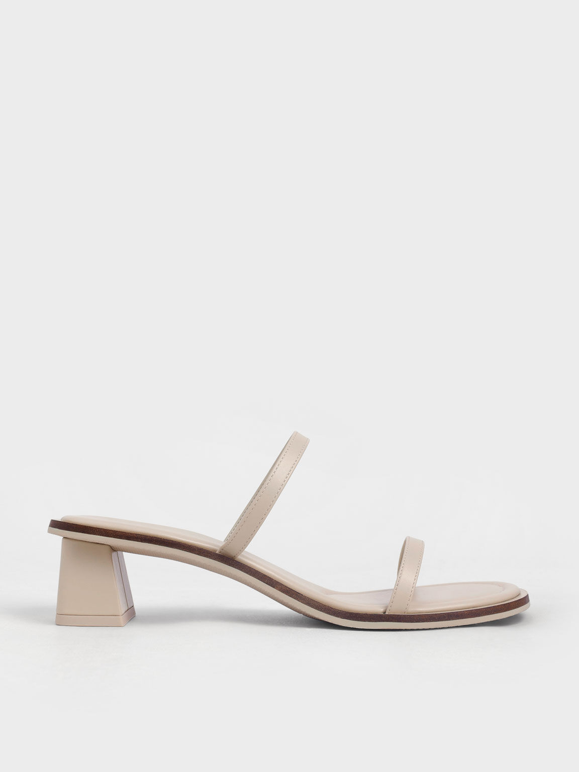Strappy Trapeze Heel Mules, Chalk, hi-res