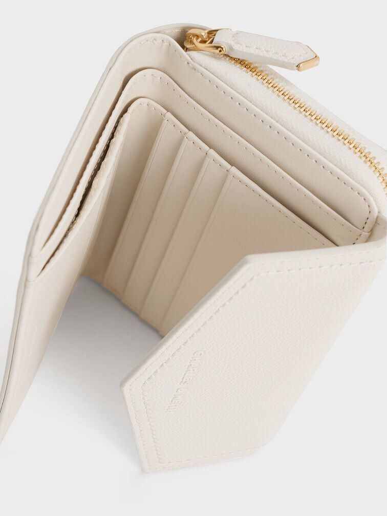Stitch Trim Envelope Wallet, Cream, hi-res