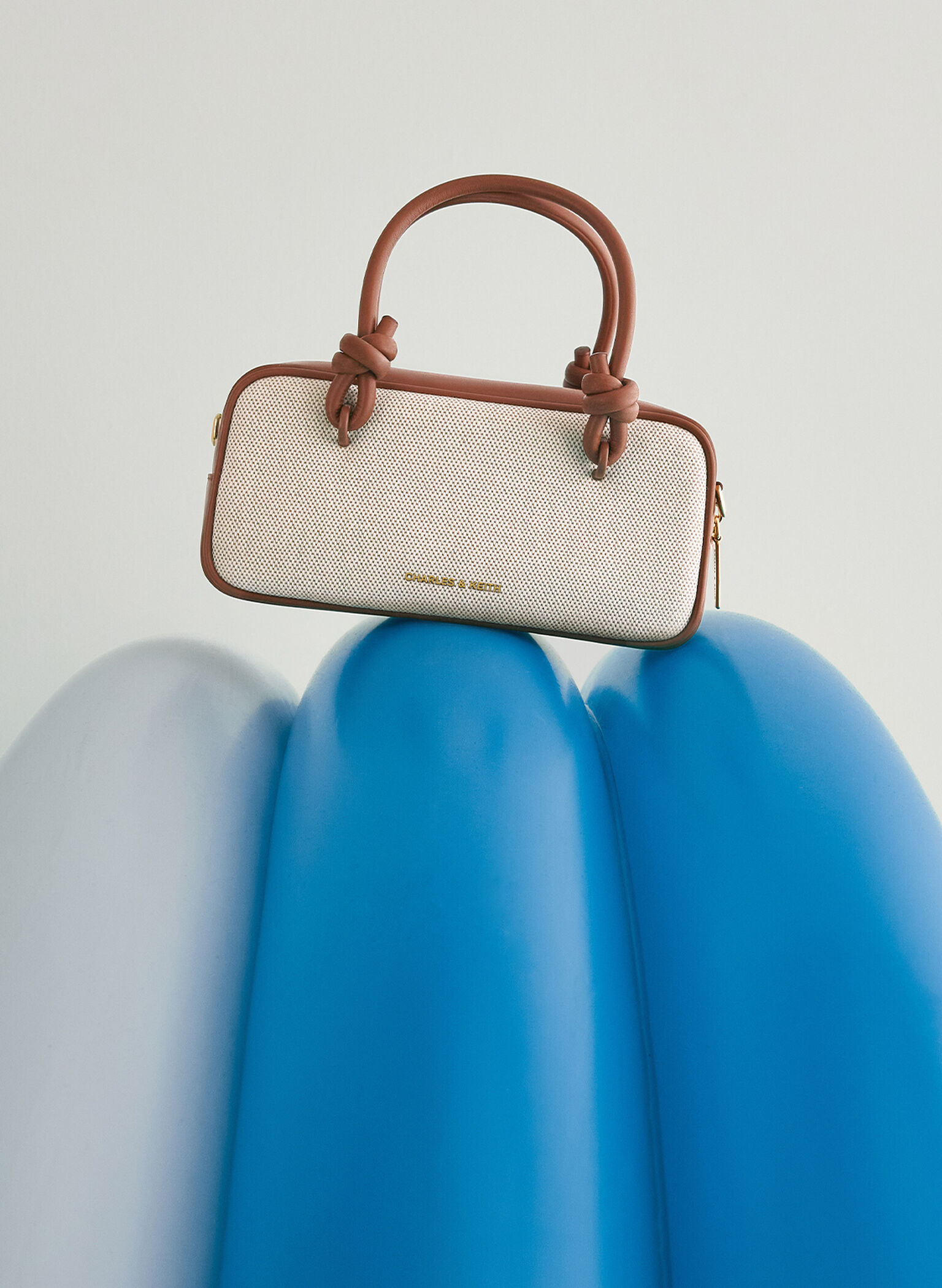 Sammie Canvas Knotted-Handle Elongated Bag, Taupe Canvas, hi-res