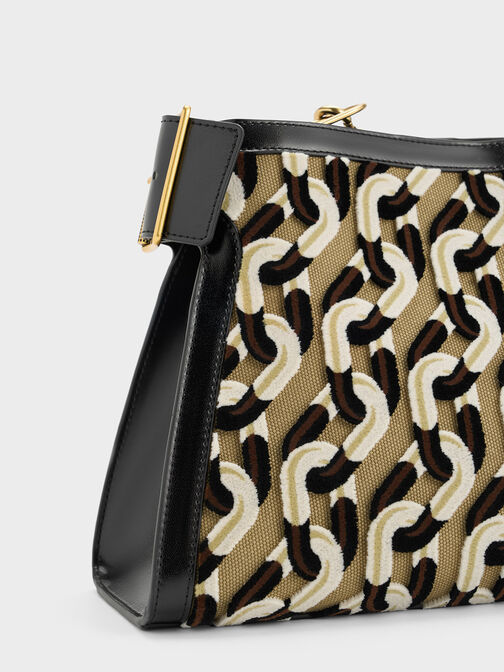 Lexie Side-Buckle Printed Shoulder Bag, Multi, hi-res