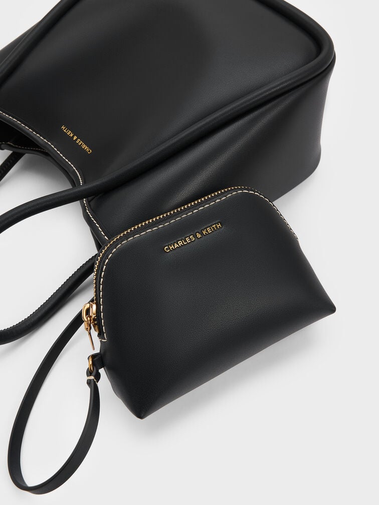 Mini Lyla Tubular Tote Bag, Black, hi-res