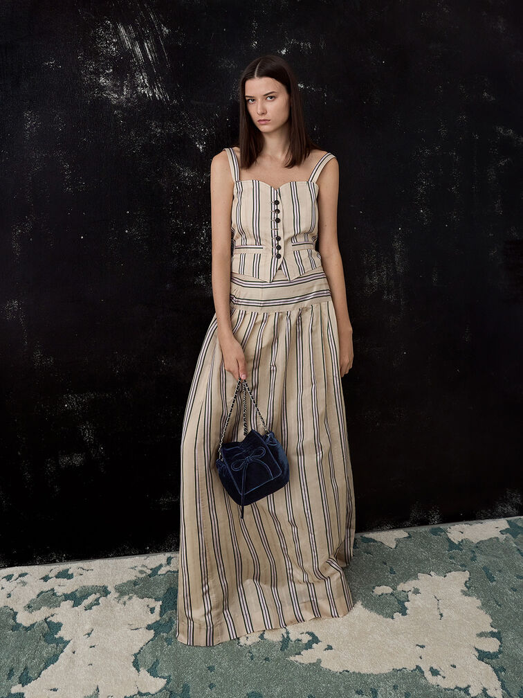 Velvet Bow Ruched Top Handle Bag, Dark Blue, hi-res