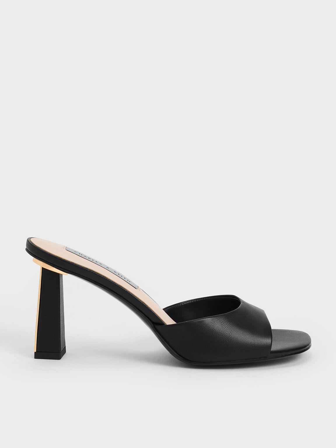 Black heeled top mules uk