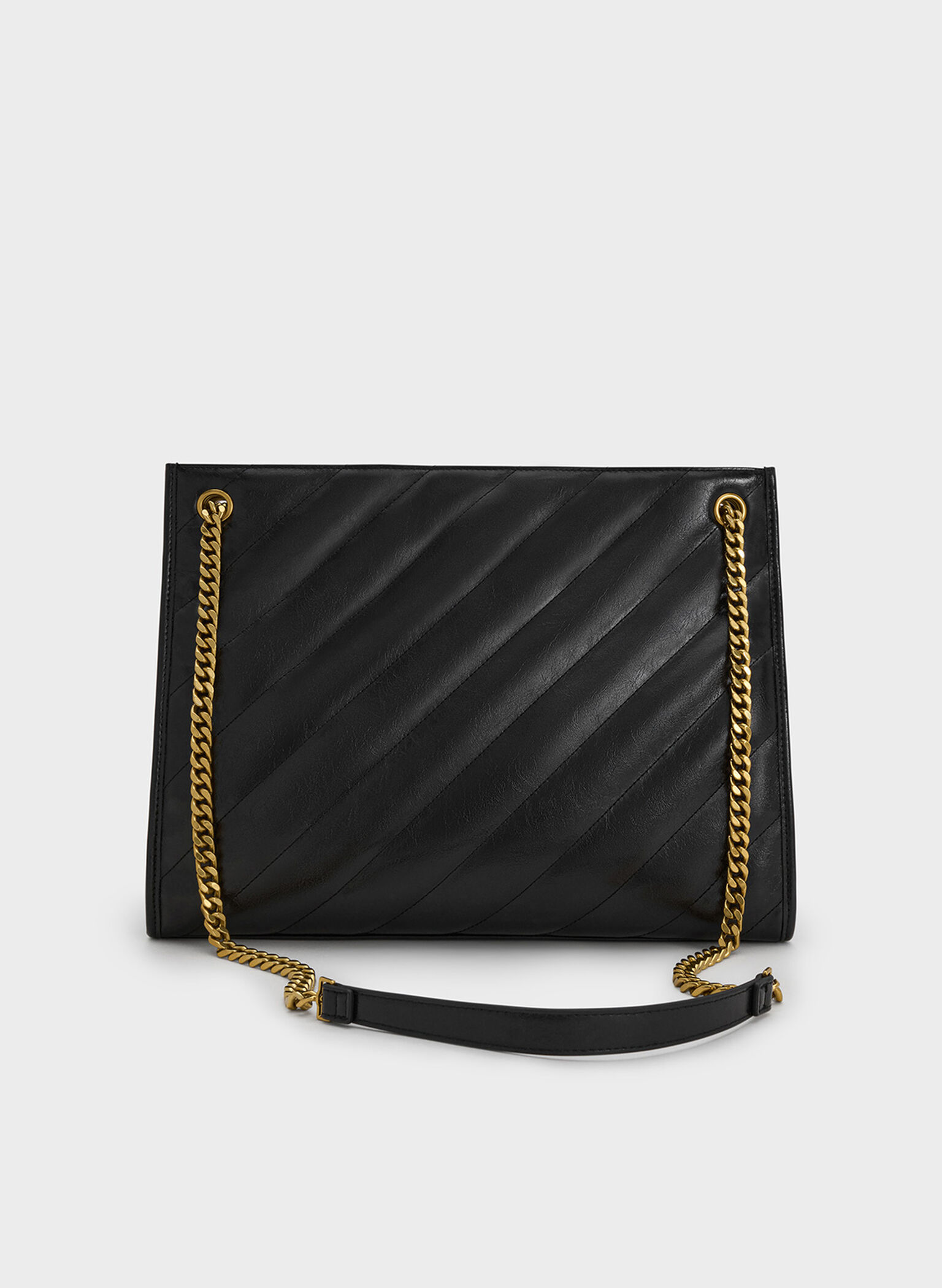 Neva Panelled Chain-Strap Tote Bag, Black, hi-res