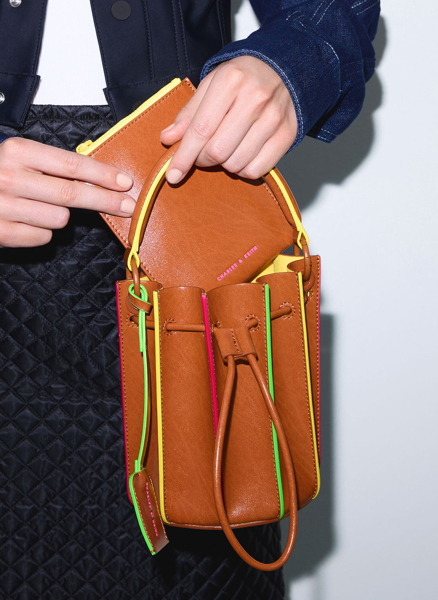 Clove Top Handle Bucket Bag, Tan, hi-res