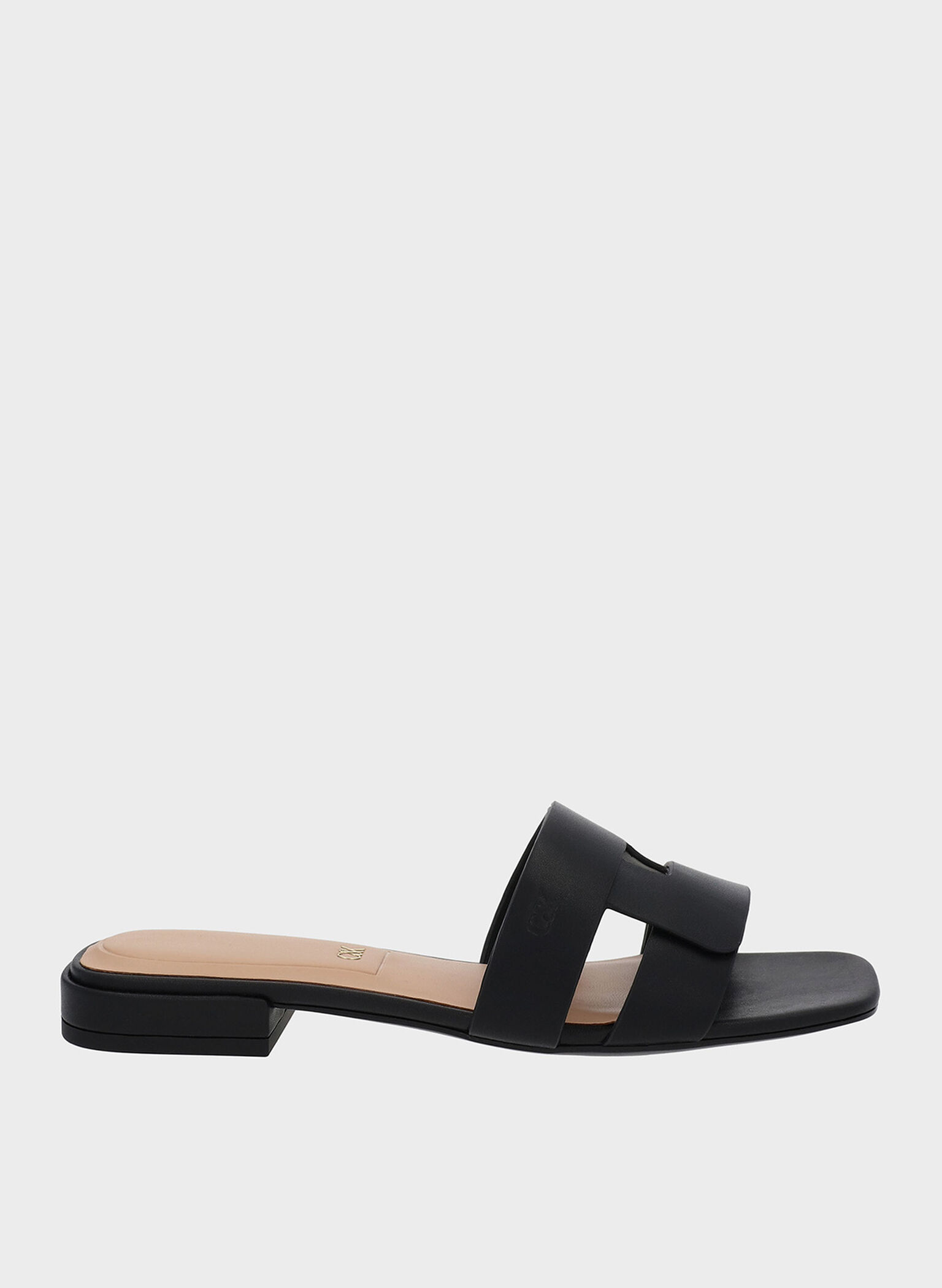 Joan Leather Slide Sandals, Black, hi-res