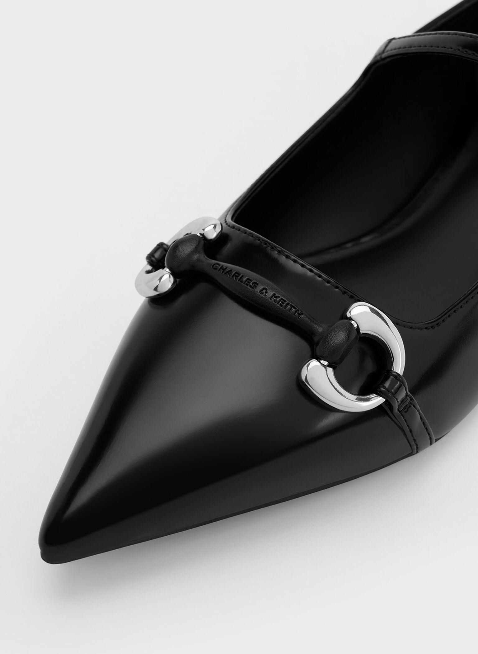 Metallic Accent Pointed-Toe Mary Janes, Black Box, hi-res