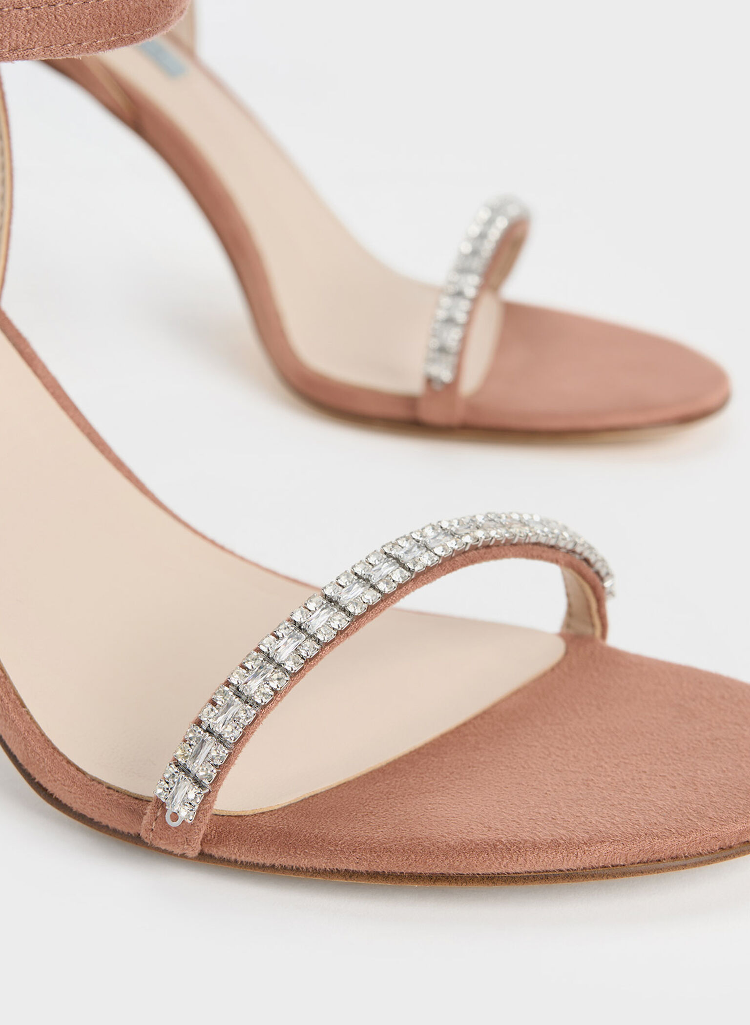 Ambrosia Textured Gem-Embellished Ankle-Strap Pumps, Nude, hi-res