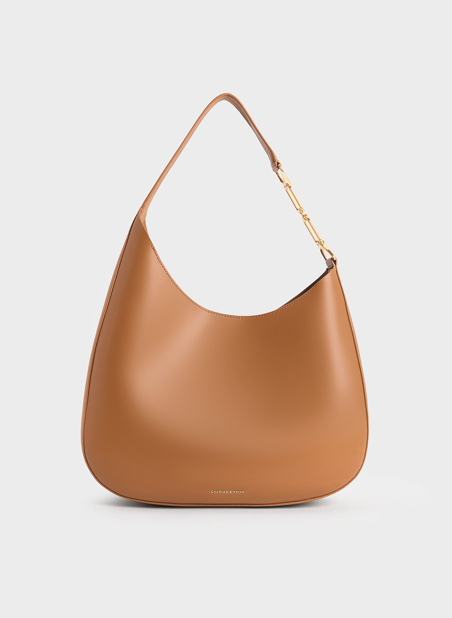 Agatha Chain-Accent Slouchy Hobo Bag, Brown, hi-res