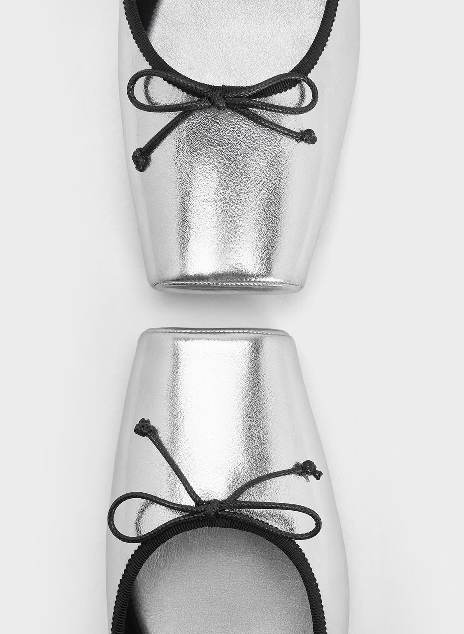 Metallic Square-Toe Mary Jane Ballet Flats, Silver, hi-res