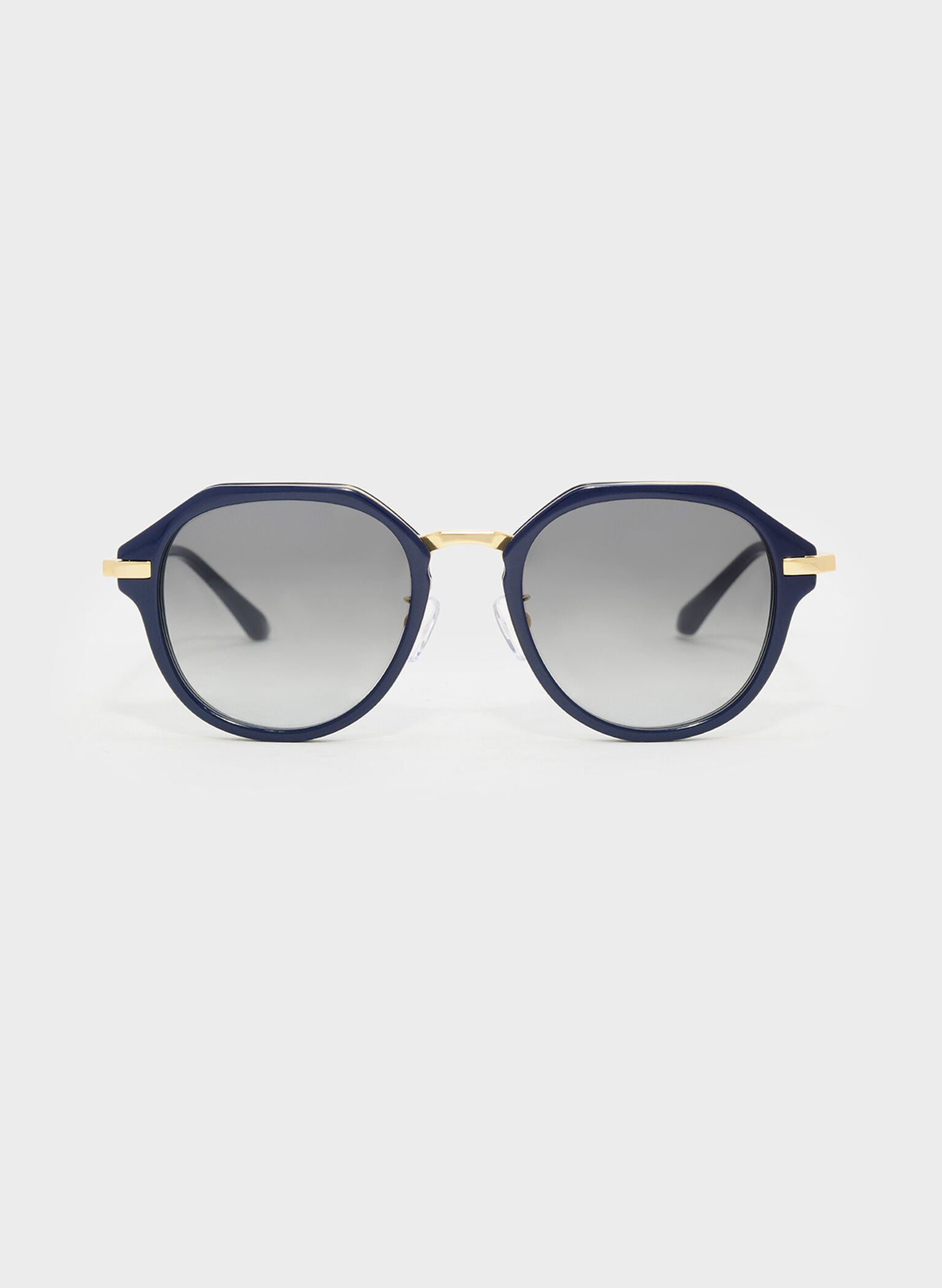 Solana Angular Oval Sunglasses, Navy, hi-res