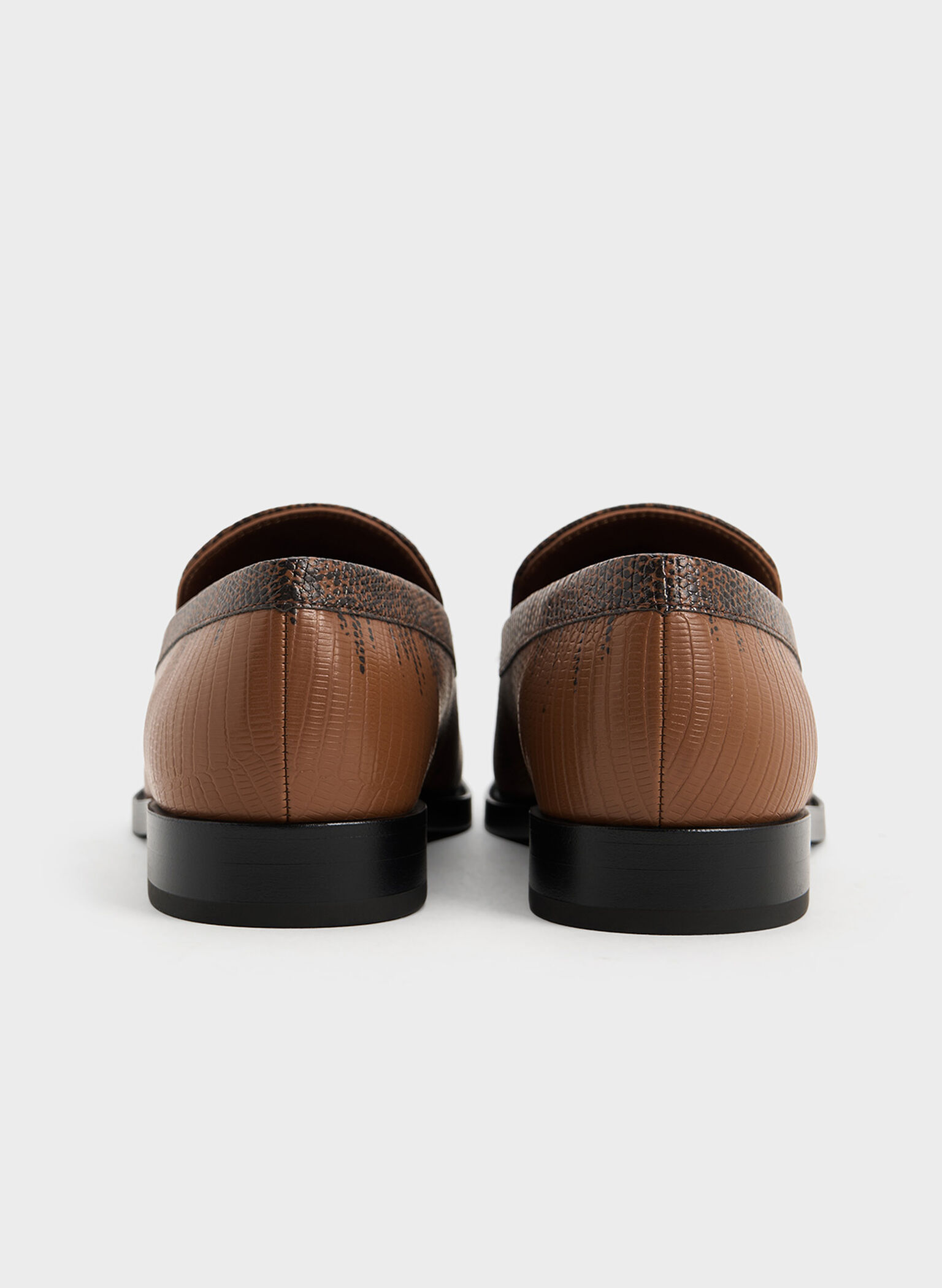 Bow Tassel Loafers, Animal Print Brown, hi-res