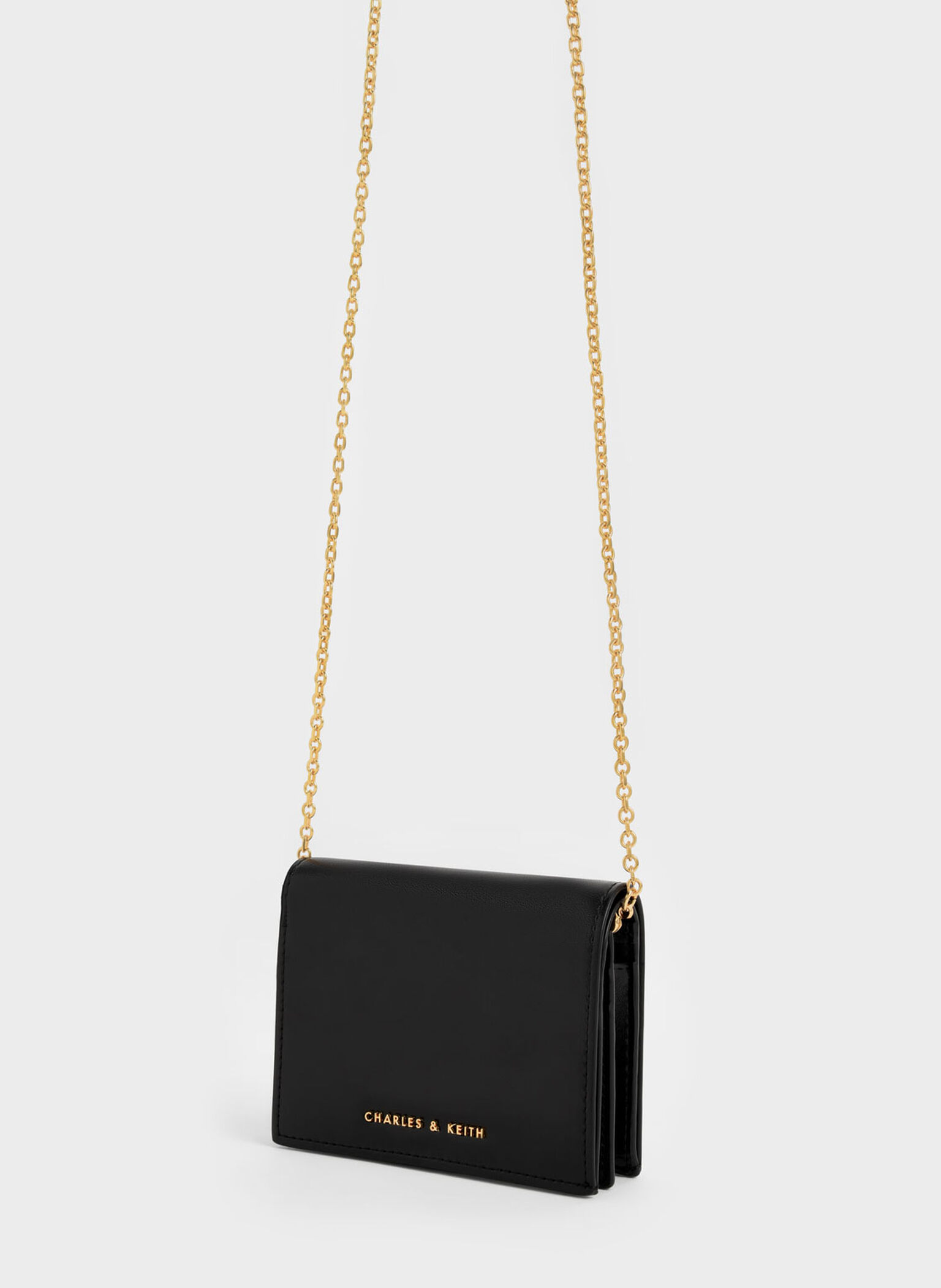 Cassia Snap Button Mini Short Wallet, Black, hi-res