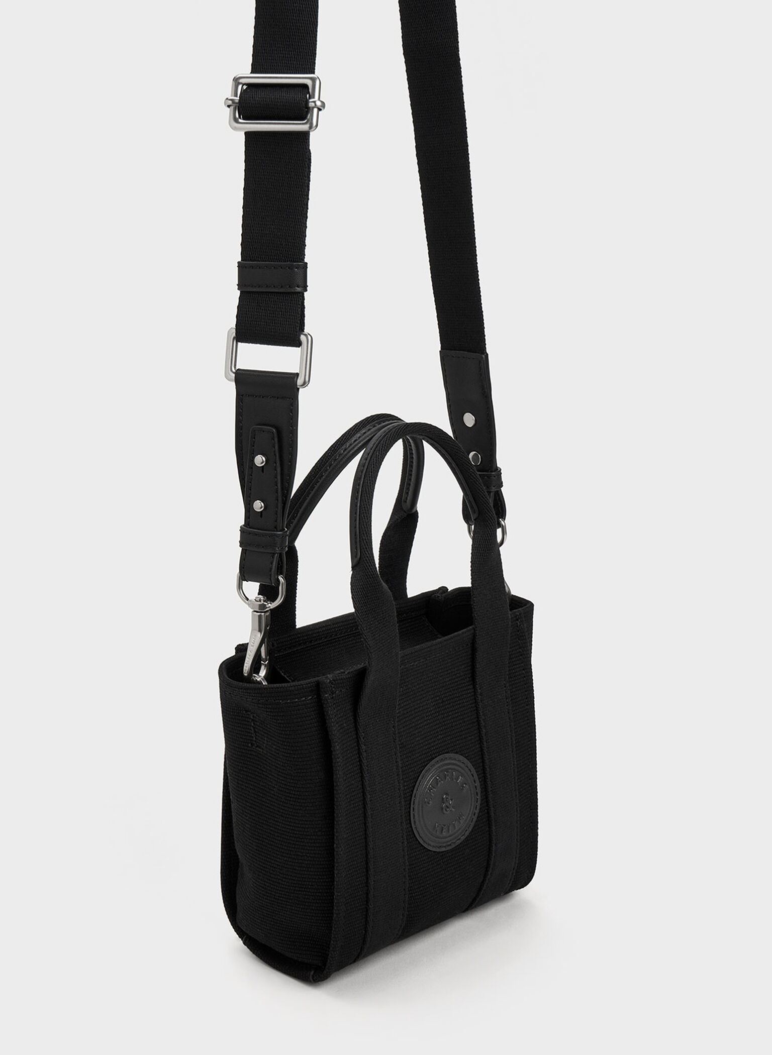 Mini Kay Canvas Tote Bag, Black, hi-res